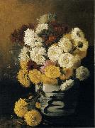 Hirst, Claude Raguet Chrysanthemums in a Canton Vase painting